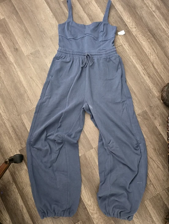 FREE PEOPLE MOVEMENT onesie Slate Blue Jumpsuit with Drawstring Boho Yoga - Picture 4 of 16